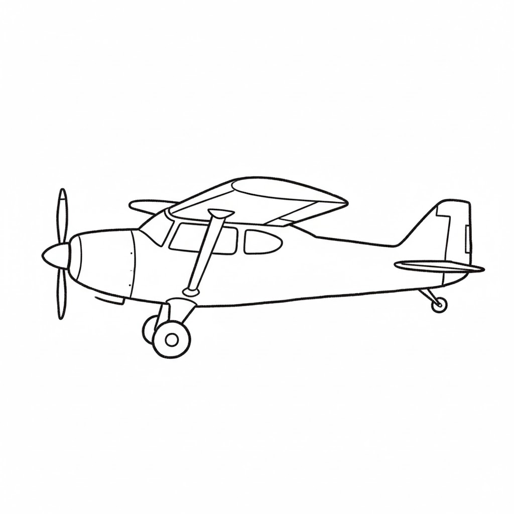 Simple Single-Engine Plane drawing idea