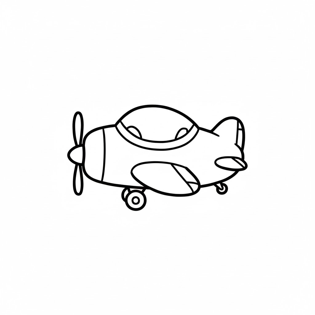 Tiny Cartoon-Style Micro Plane drawing idea