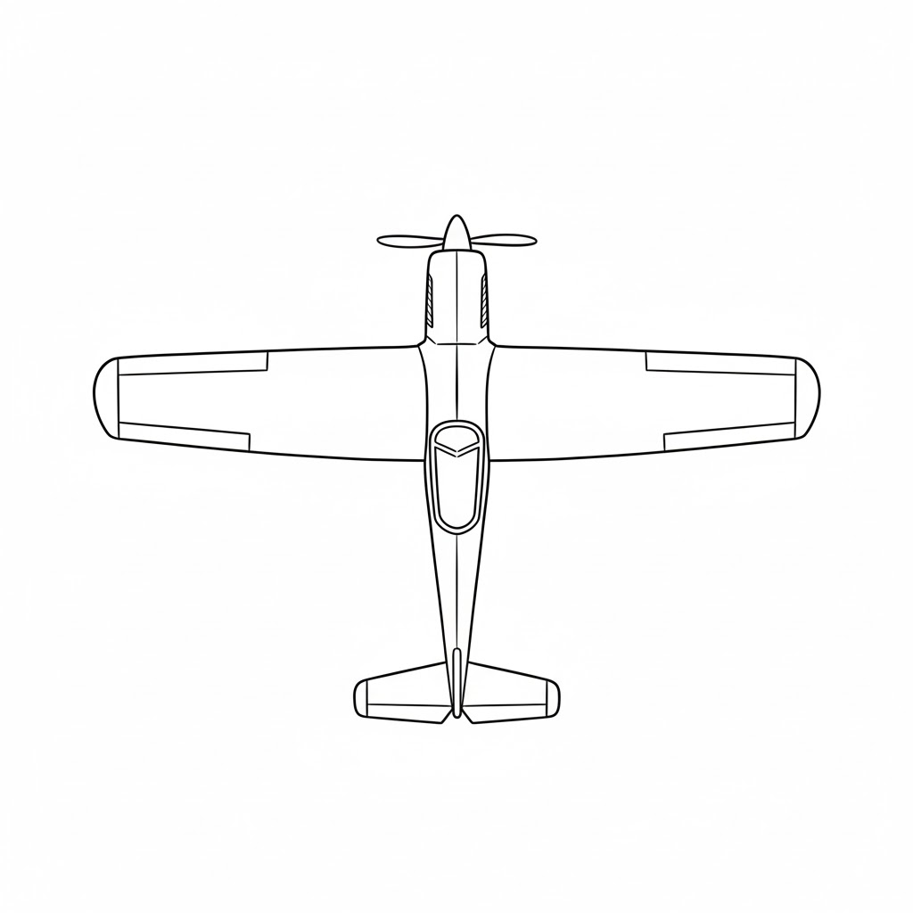 Light Training Propeller Plane drawing idea