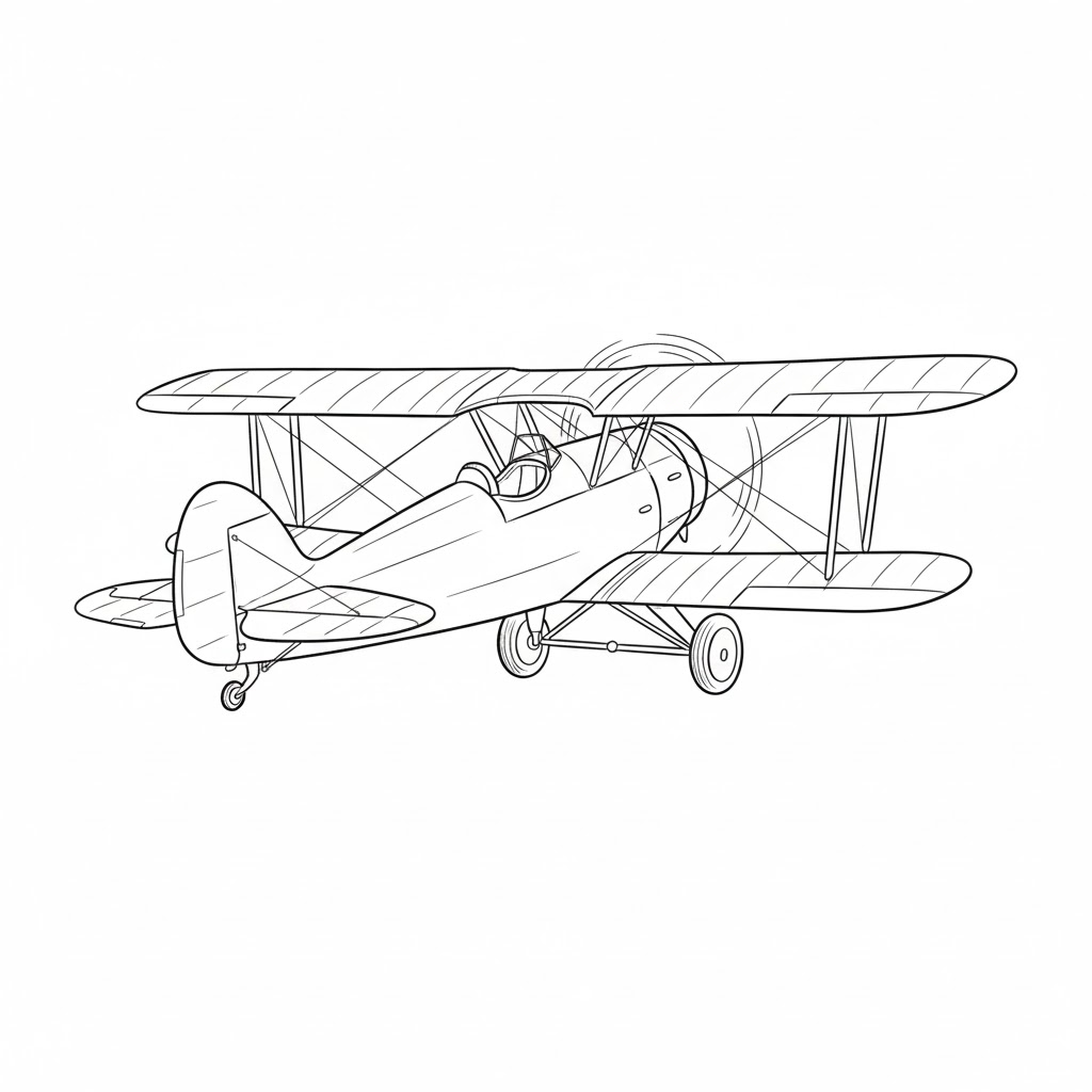 Old-Fashioned Barnstormer Plane drawing idea