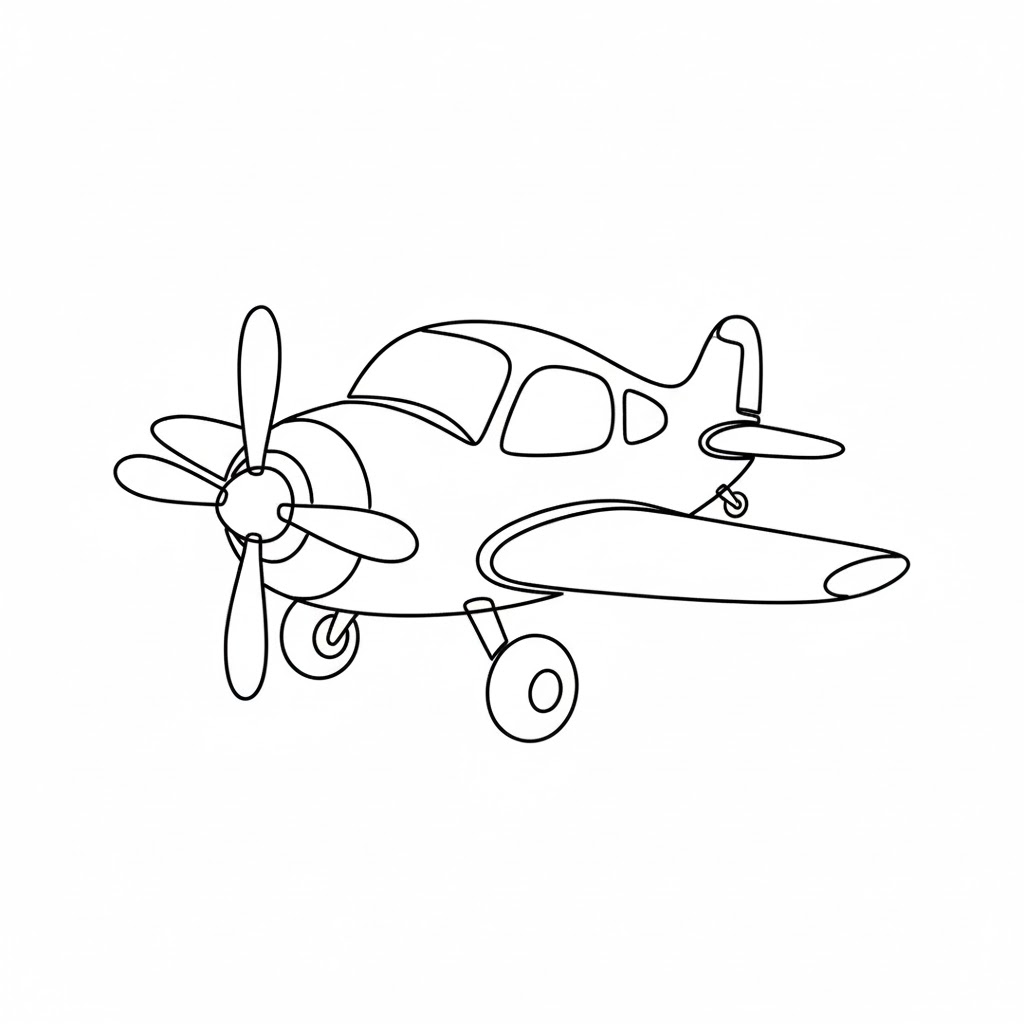 Cute Compact Propeller Plane drawing idea