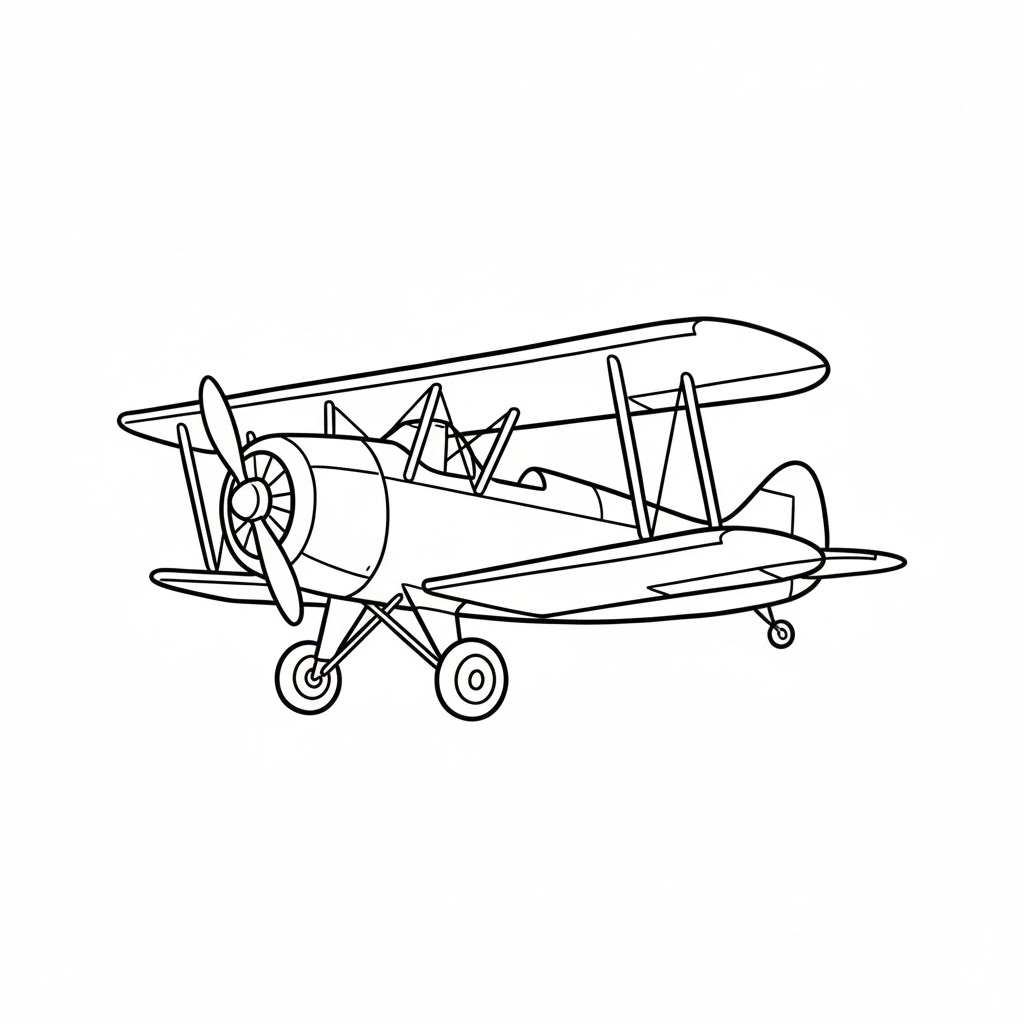 Vintage Biplane Sketch drawing idea