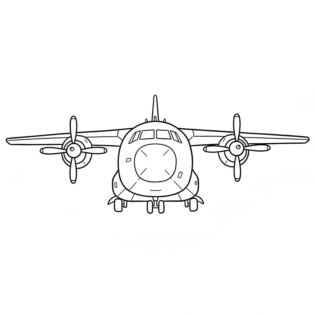 Cargo Propeller Plane drawing idea