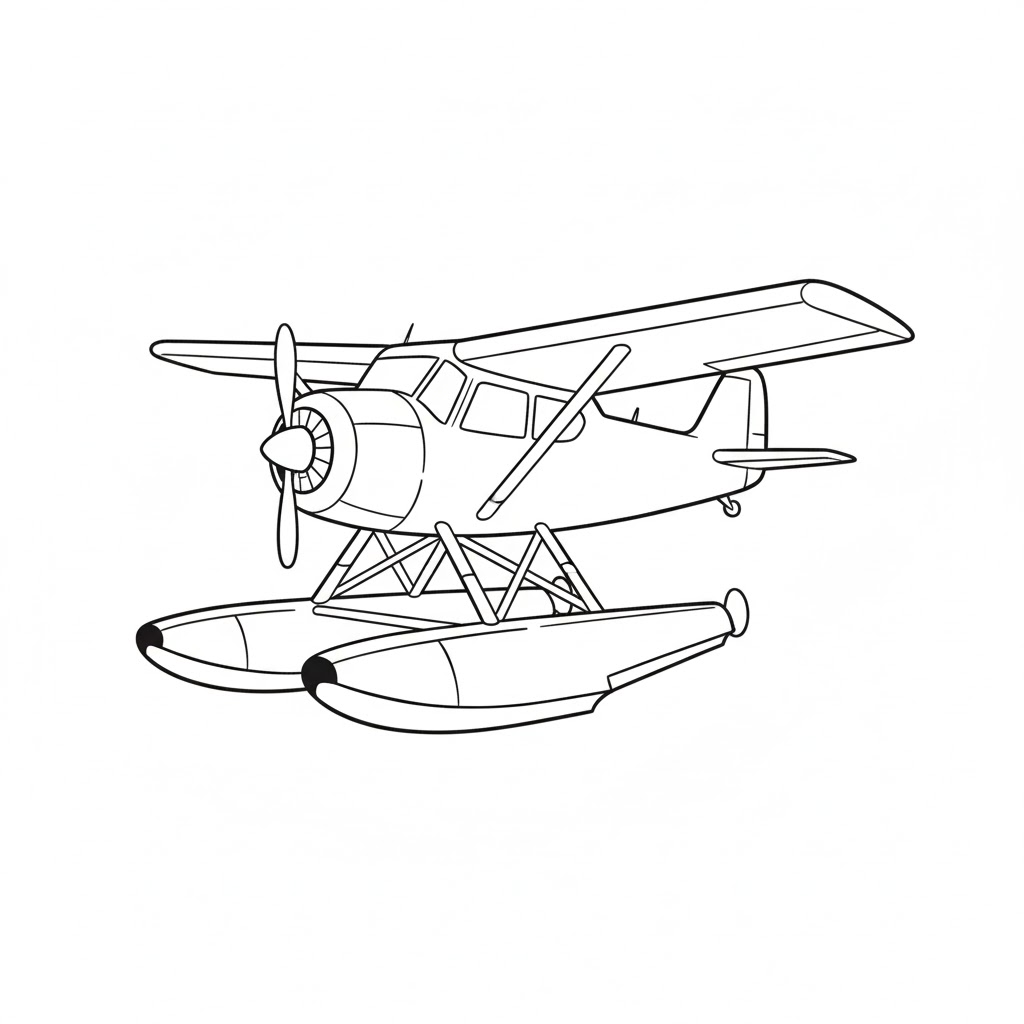 Seaplane with Floats drawing idea