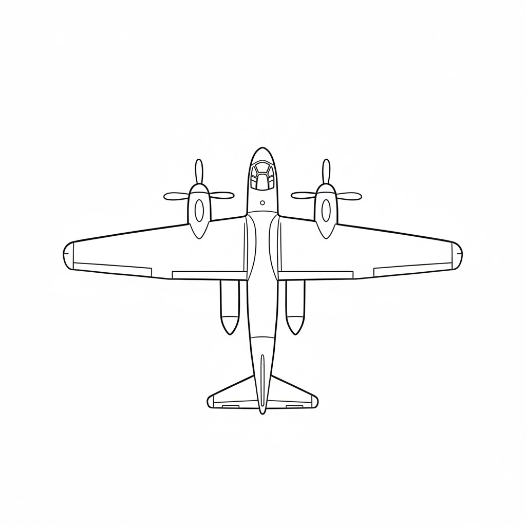 Military Propeller Aircraft drawing idea