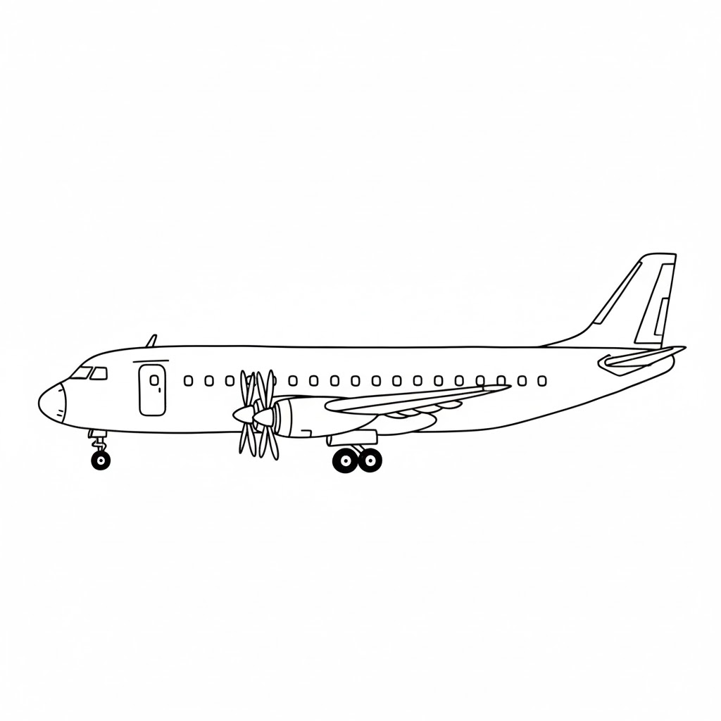 Passenger Propeller Plane drawing idea