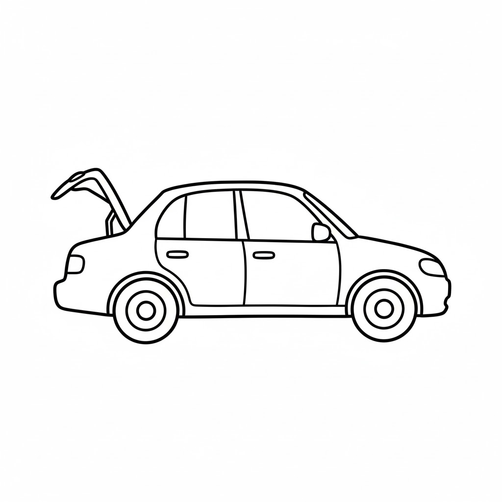 Open Trunk Sedan Side Angle
