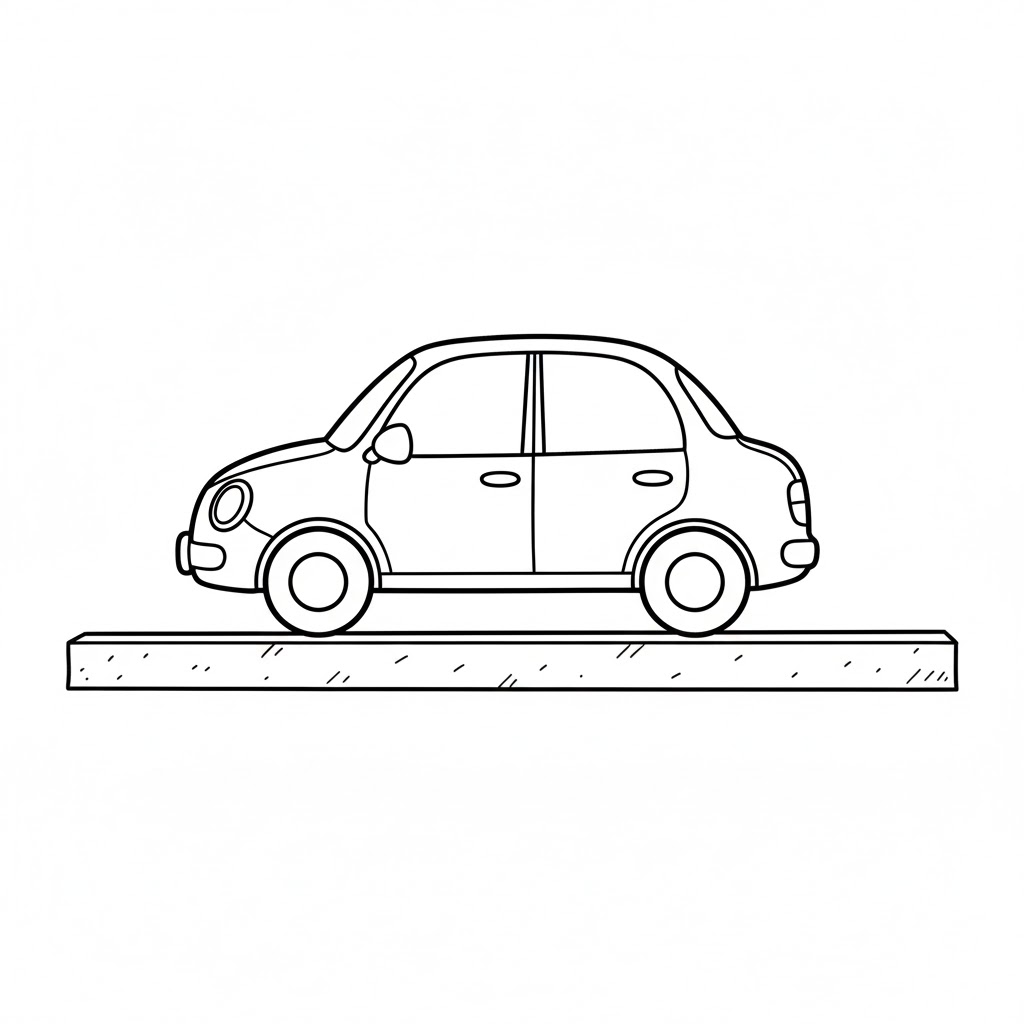 Sedan Parked Near a Curb