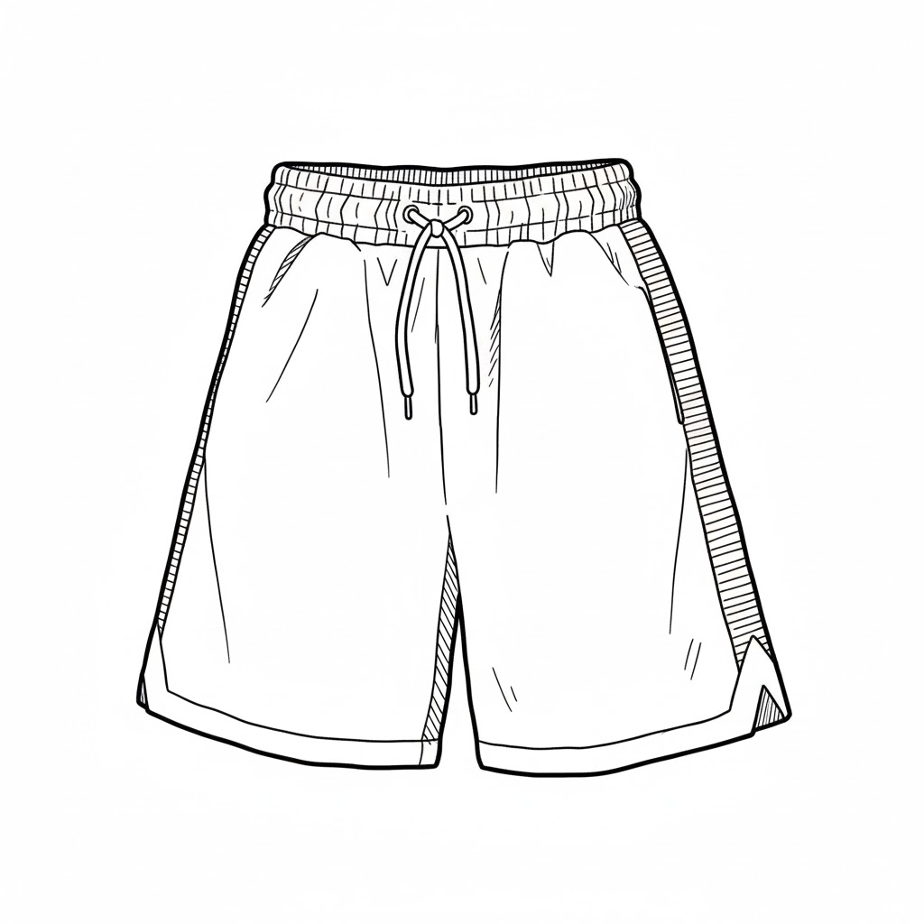 Basketball Shorts with Side Stripes drawing idea