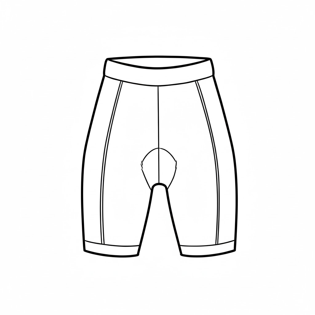 Cycling Shorts with Tight Curved Seams drawing idea