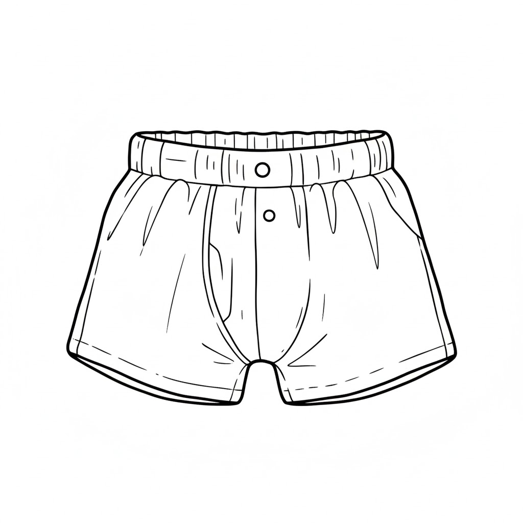 Boxer Shorts with Button drawing idea