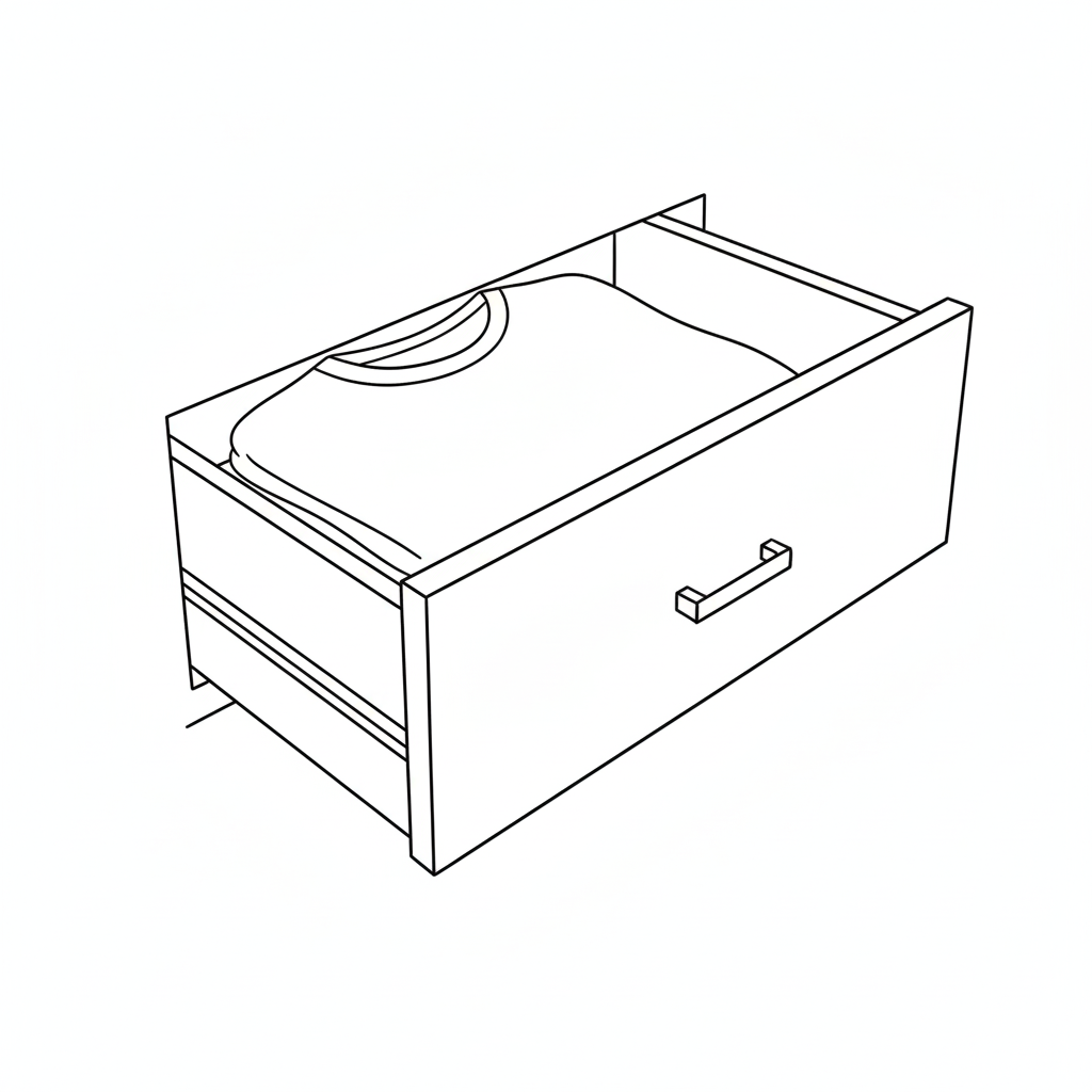 A T-Shirt Half-Visible in a Drawer
