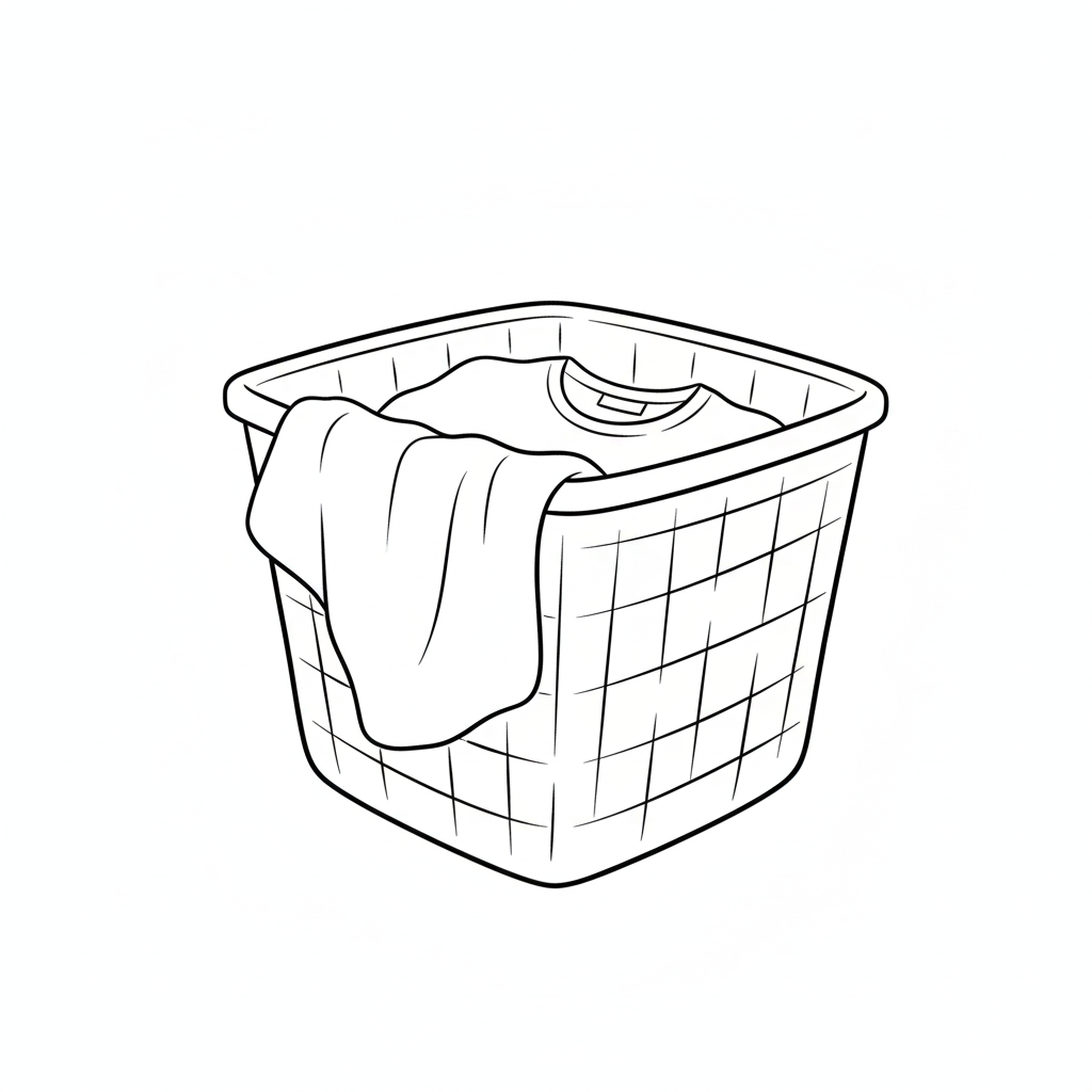 A T-Shirt in a Laundry Basket Corner