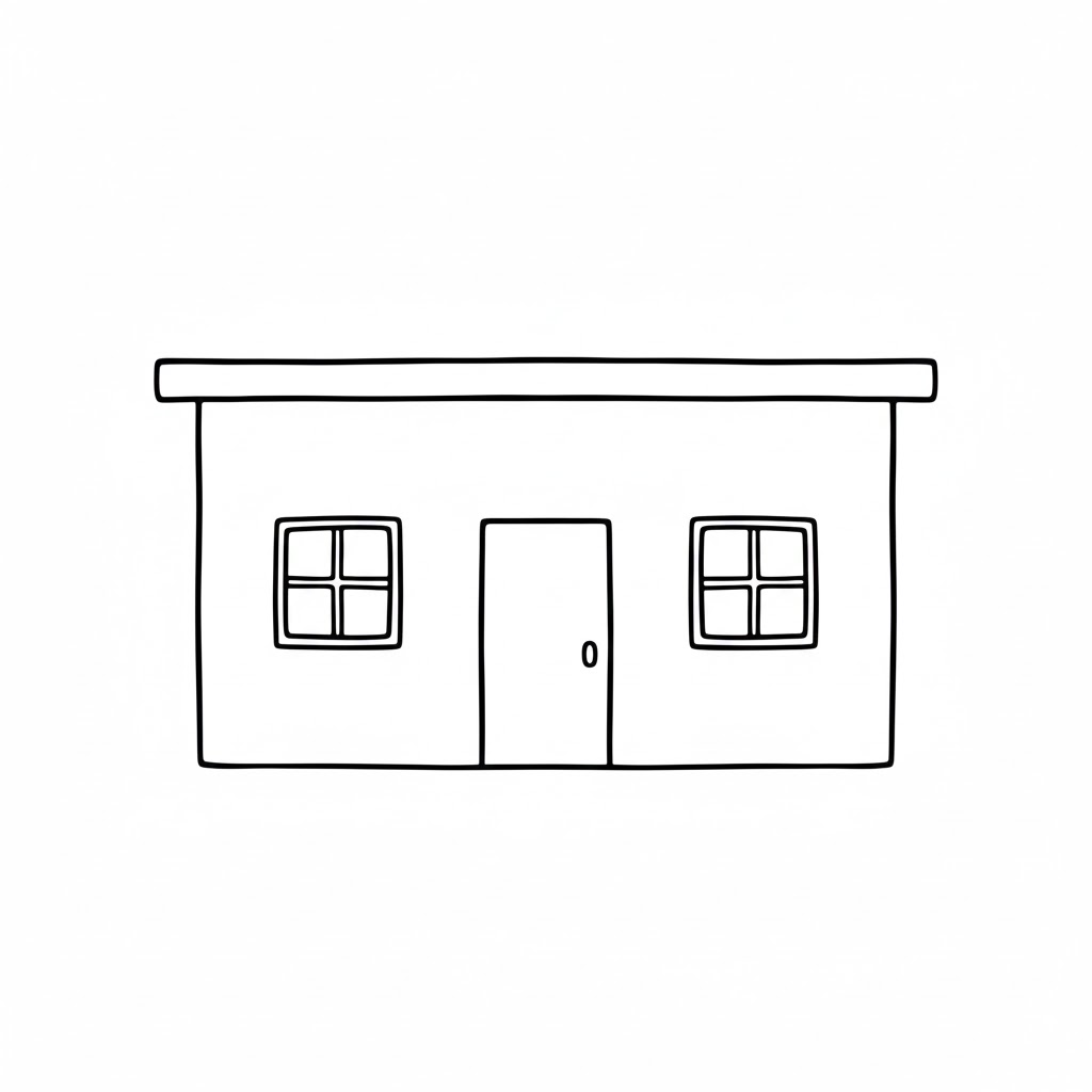 Simple Countryside Farmhouse drawing idea