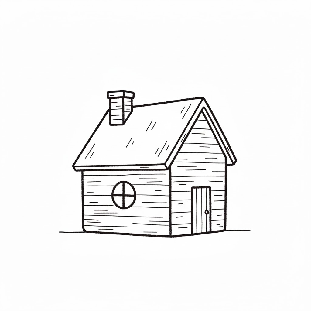 Tiny Countryside Cottage drawing idea