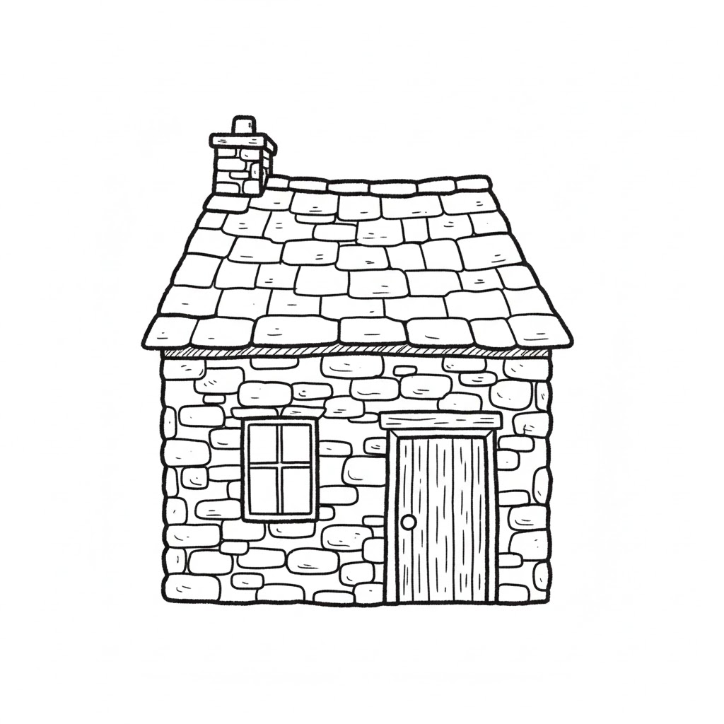 Rustic Stone Cottage drawing idea