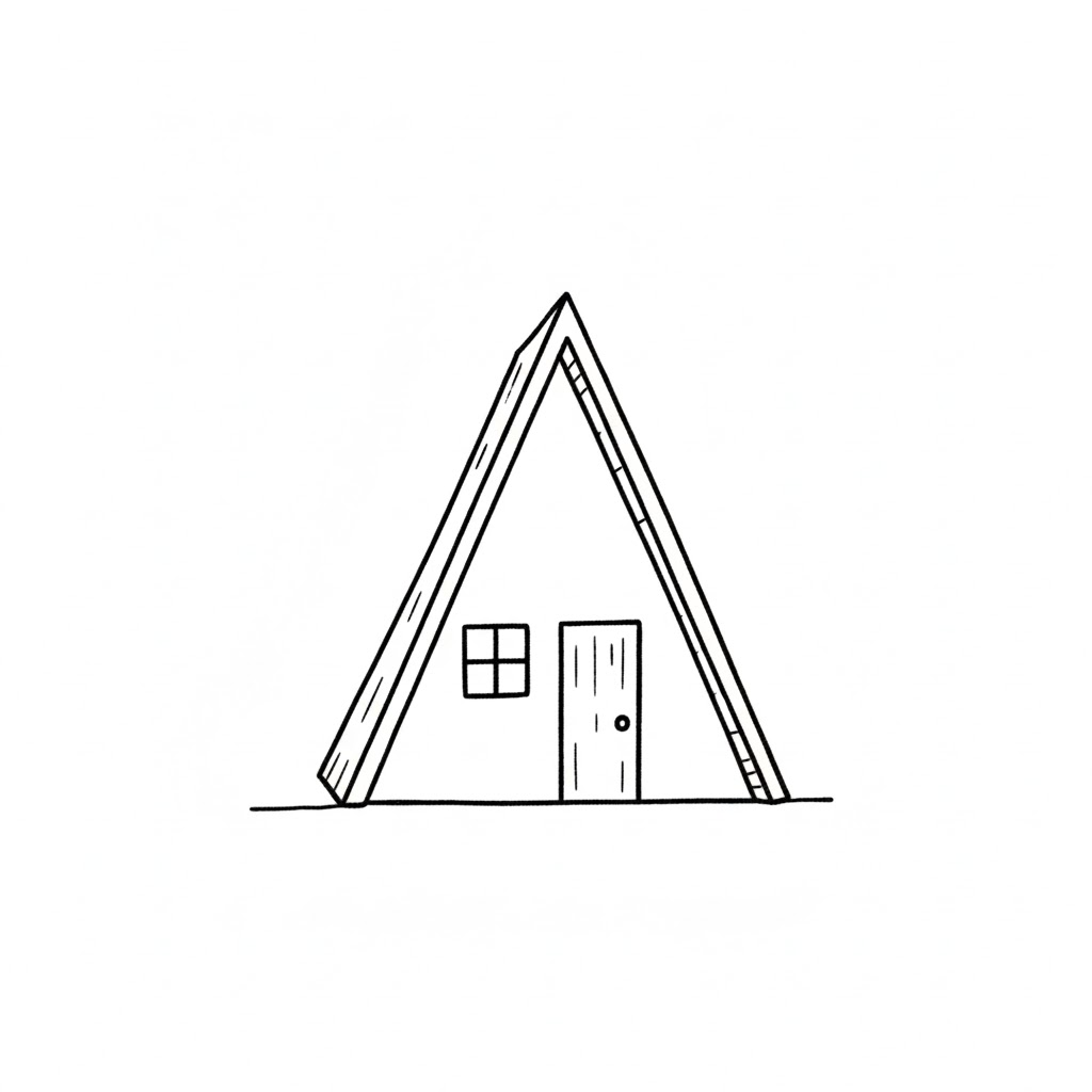 Tiny A-Frame Cottage drawing idea