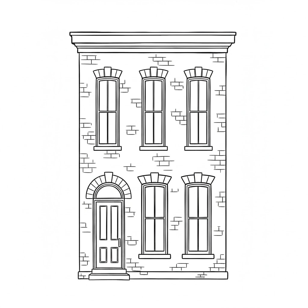 Narrow Two-Story Townhouse drawing idea