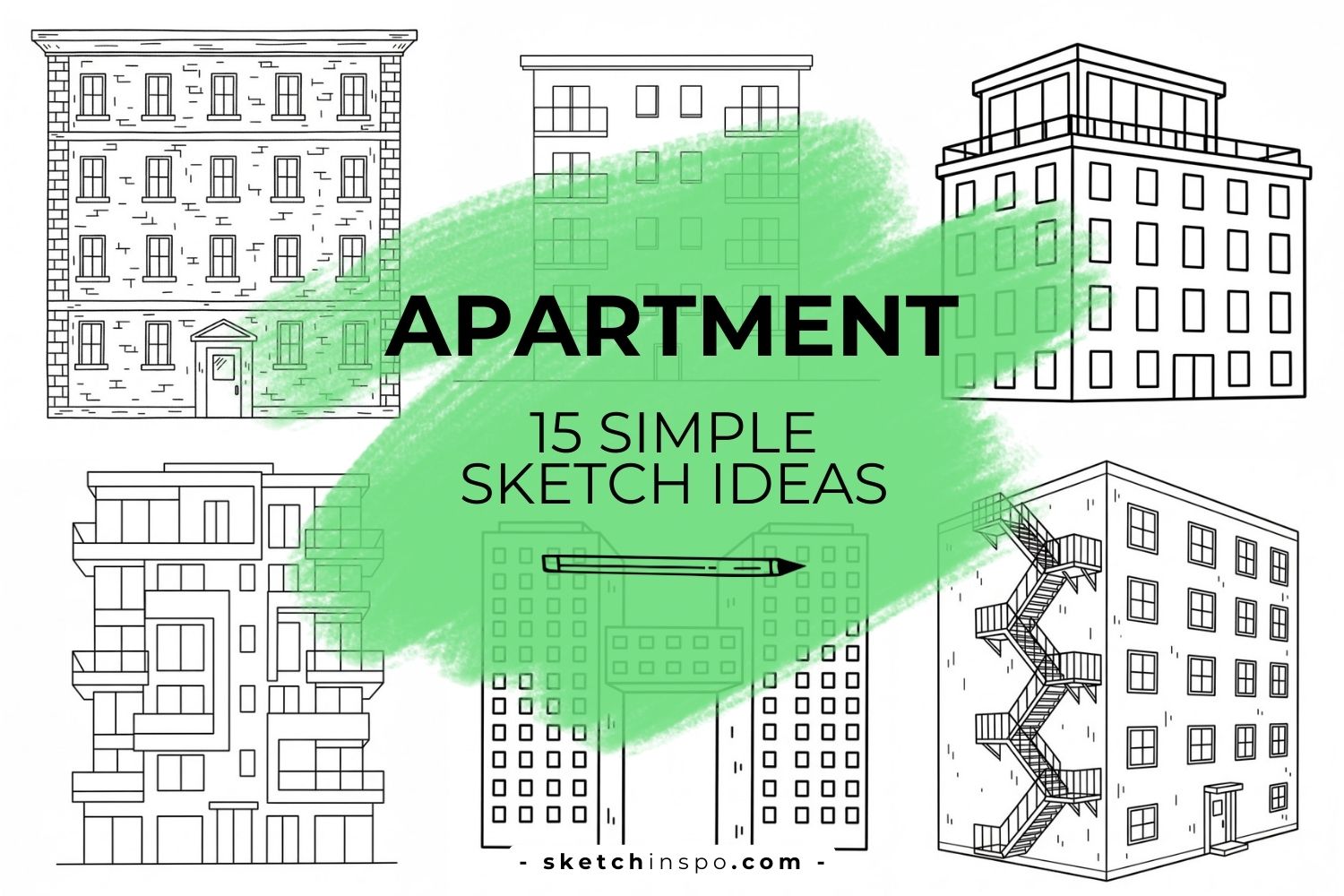 Easy Apartment Building Doodles