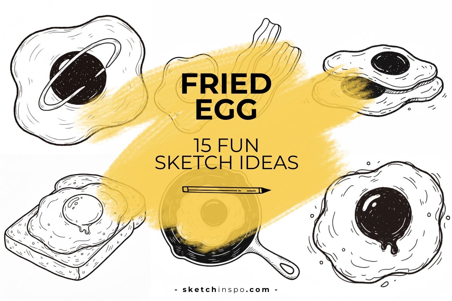 Easy Fried Egg Sketches
