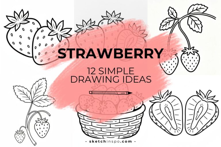 Simple Strawberry Drawing Ideas