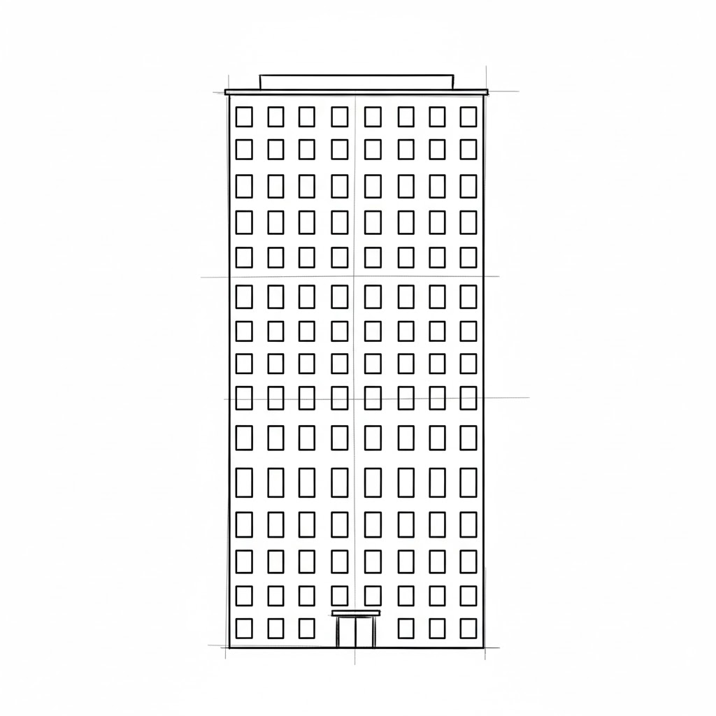 Simple Tall Apartment Building Doodle idea