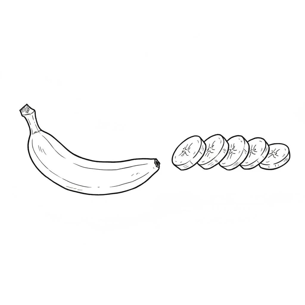 Banana with Slice Row drawing idea