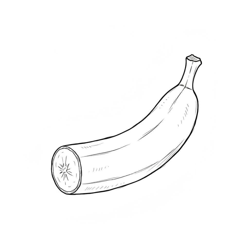Banana with Sliced End drawing idea