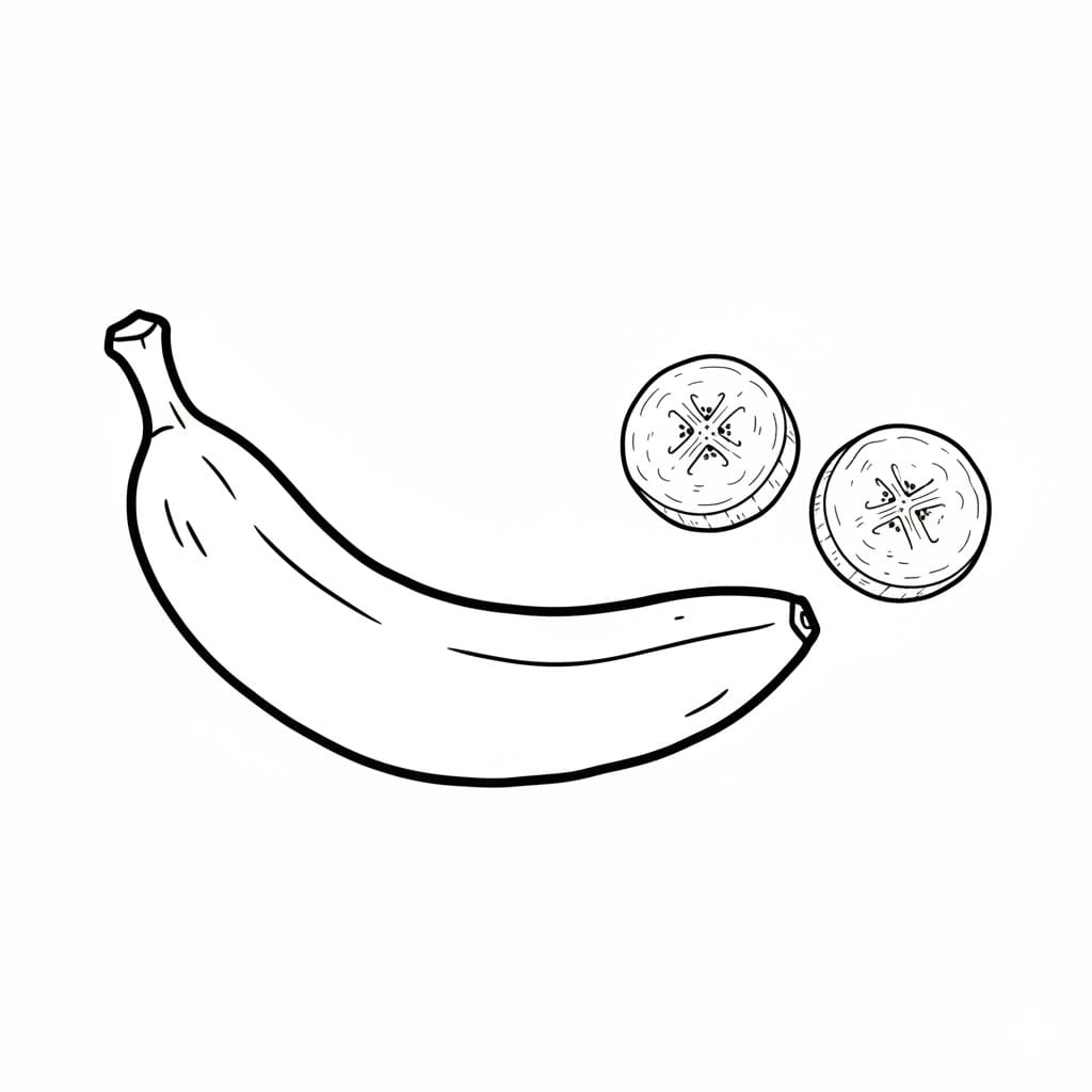 Banana with Two Slices drawing idea