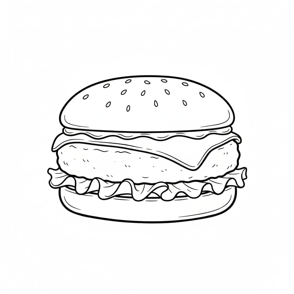 Symmetrical Stacked Burger drawing idea