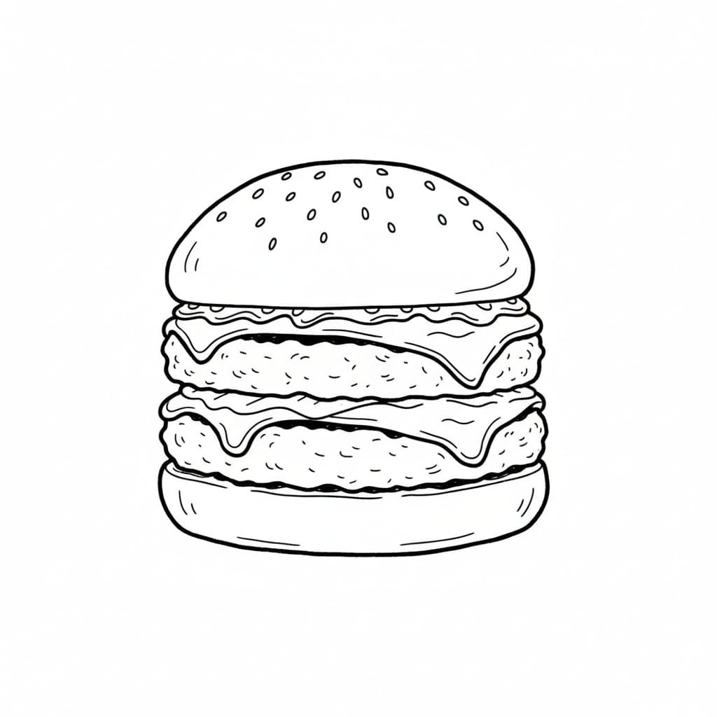 Stacked Double Burger drawing idea
