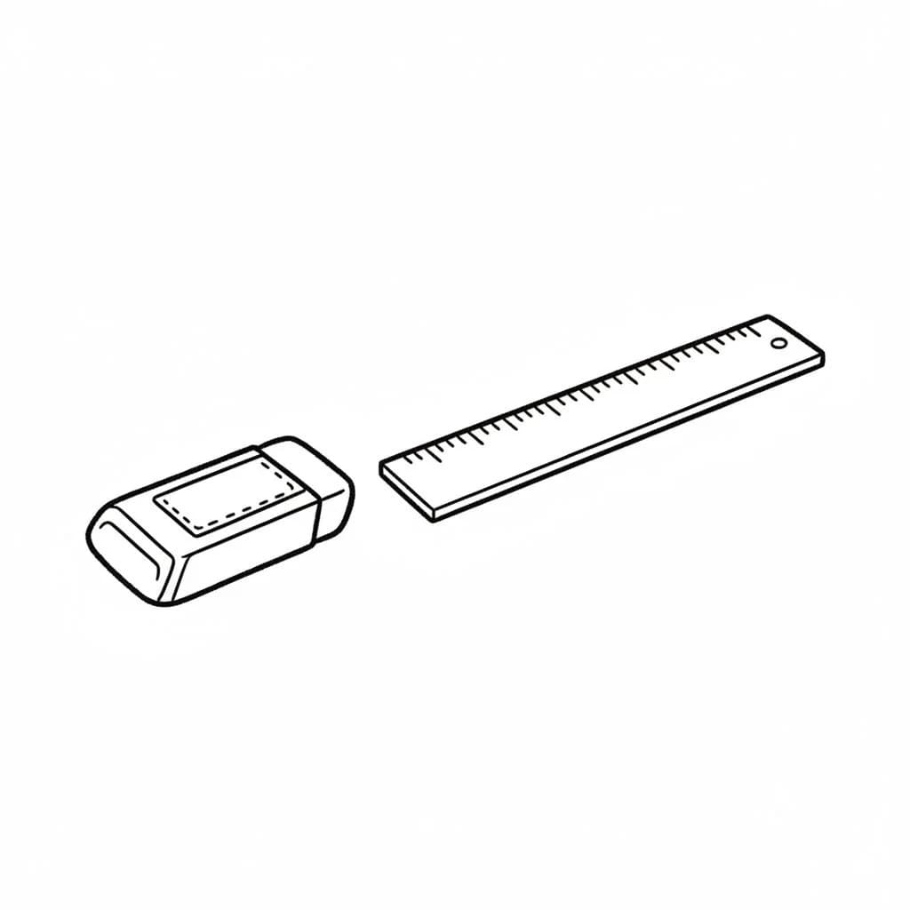 Eraser and Ruler drawing idea