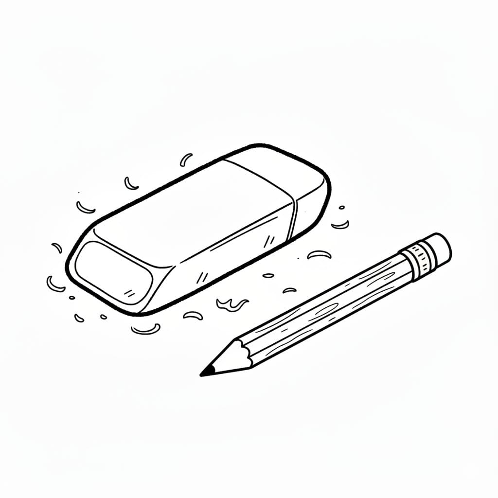Eraser Next to a Pencil drawing idea