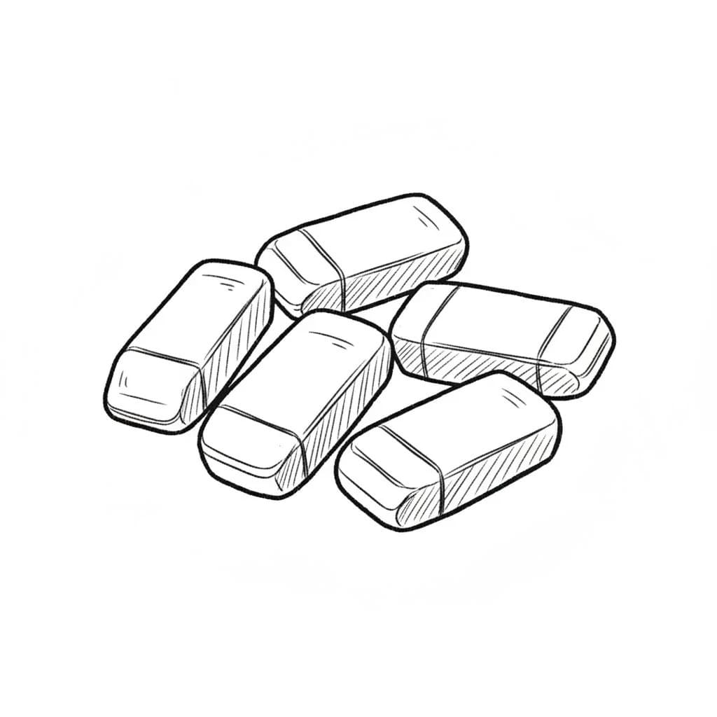 Small Cluster of Erasers drawing idea