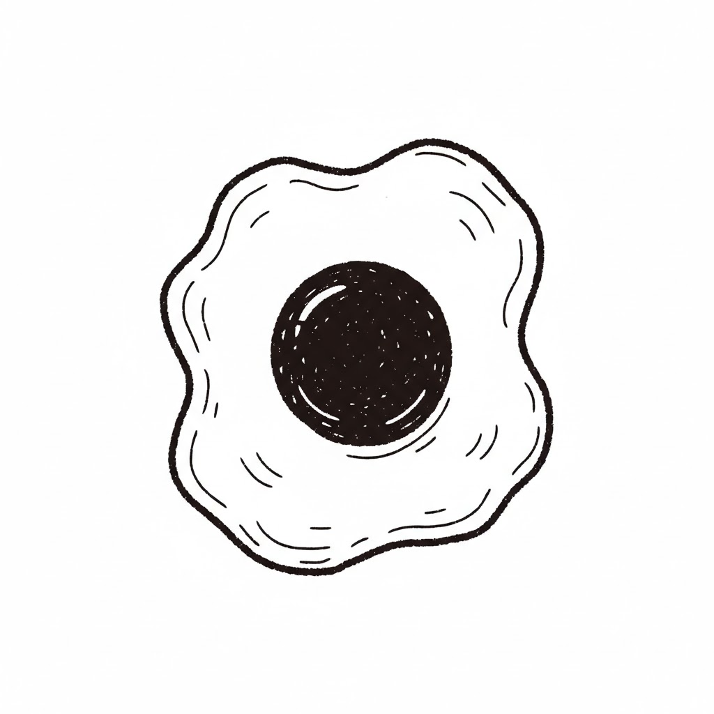 Simple Single Fried Egg drawing idea