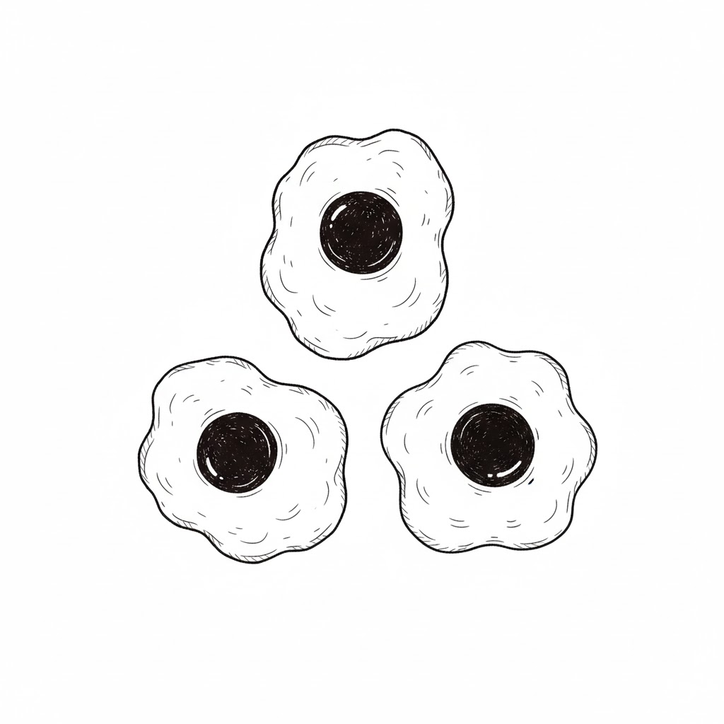 Three Eggs in a Triangle Arrangement drawing idea