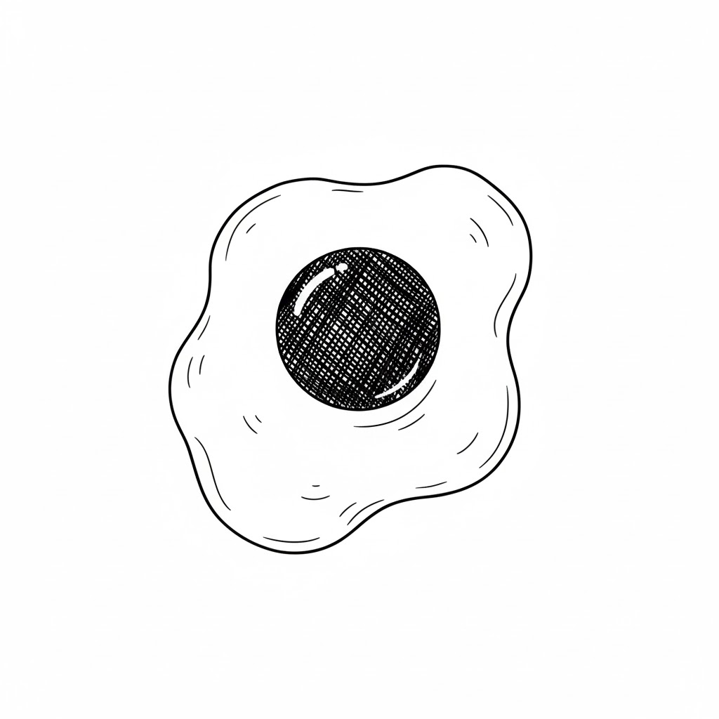 Cross-Hathed Yolk Shading drawing idea