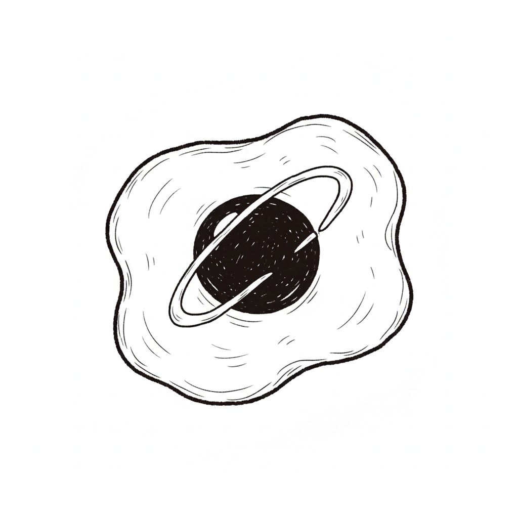 Fried Egg with Sauce Line drawing idea