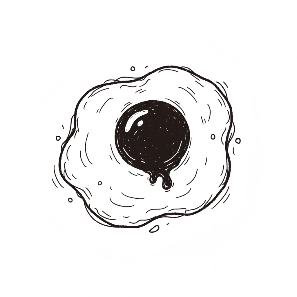 Messy Runny Yolk Fried Egg drawing idea