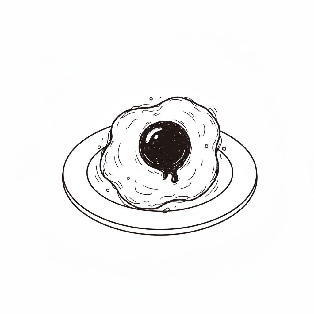 Fried Egg on a Plate drawing idea