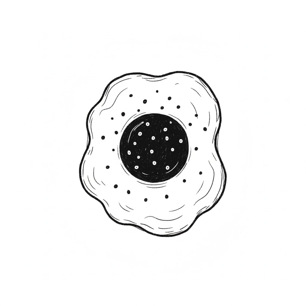Fried Egg with Seasoning Dots drawing idea