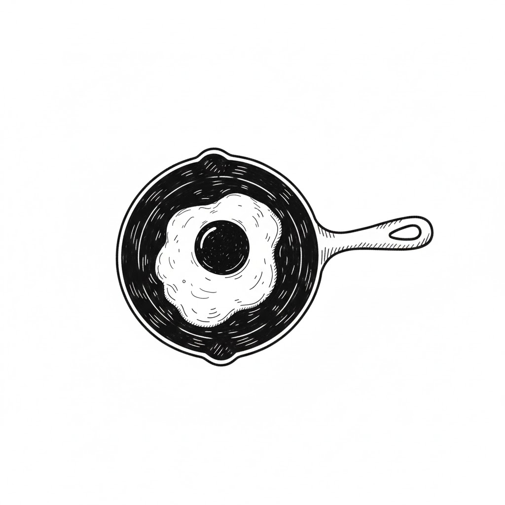 Fried Egg in a Skillet drawing idea
