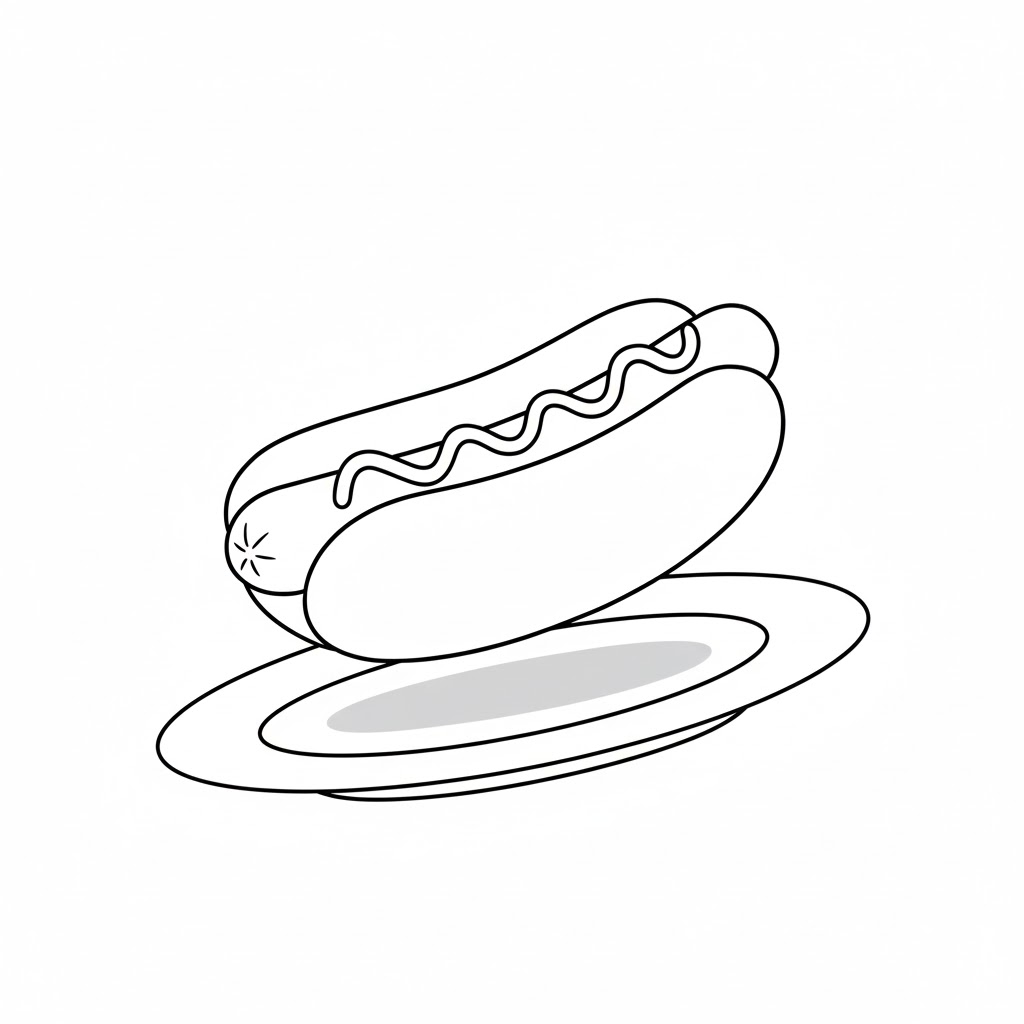 Hotdog with Wavy Mustard drawing idea
