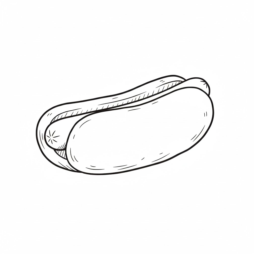 Oversized Bun with Tiny Sausage drawing idea