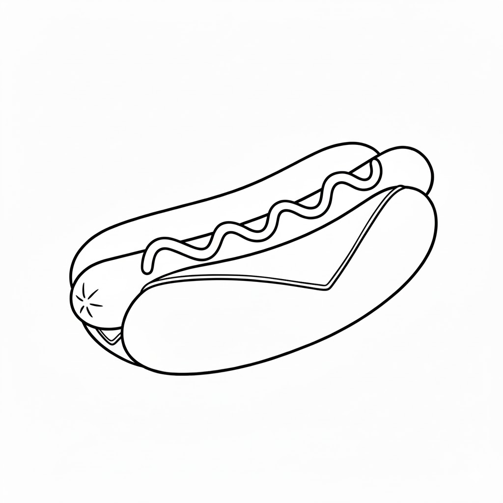 Hotdog with Cheese Slice drawing idea