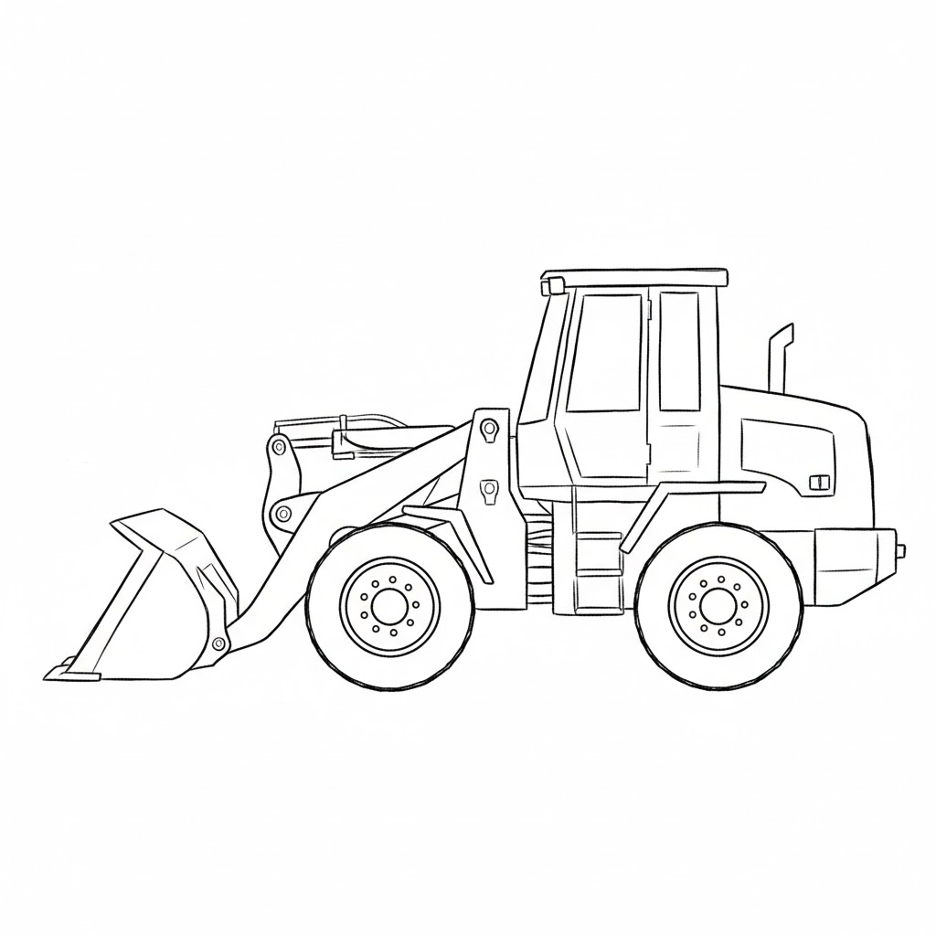 Simple Front Loader Doodle drawing idea