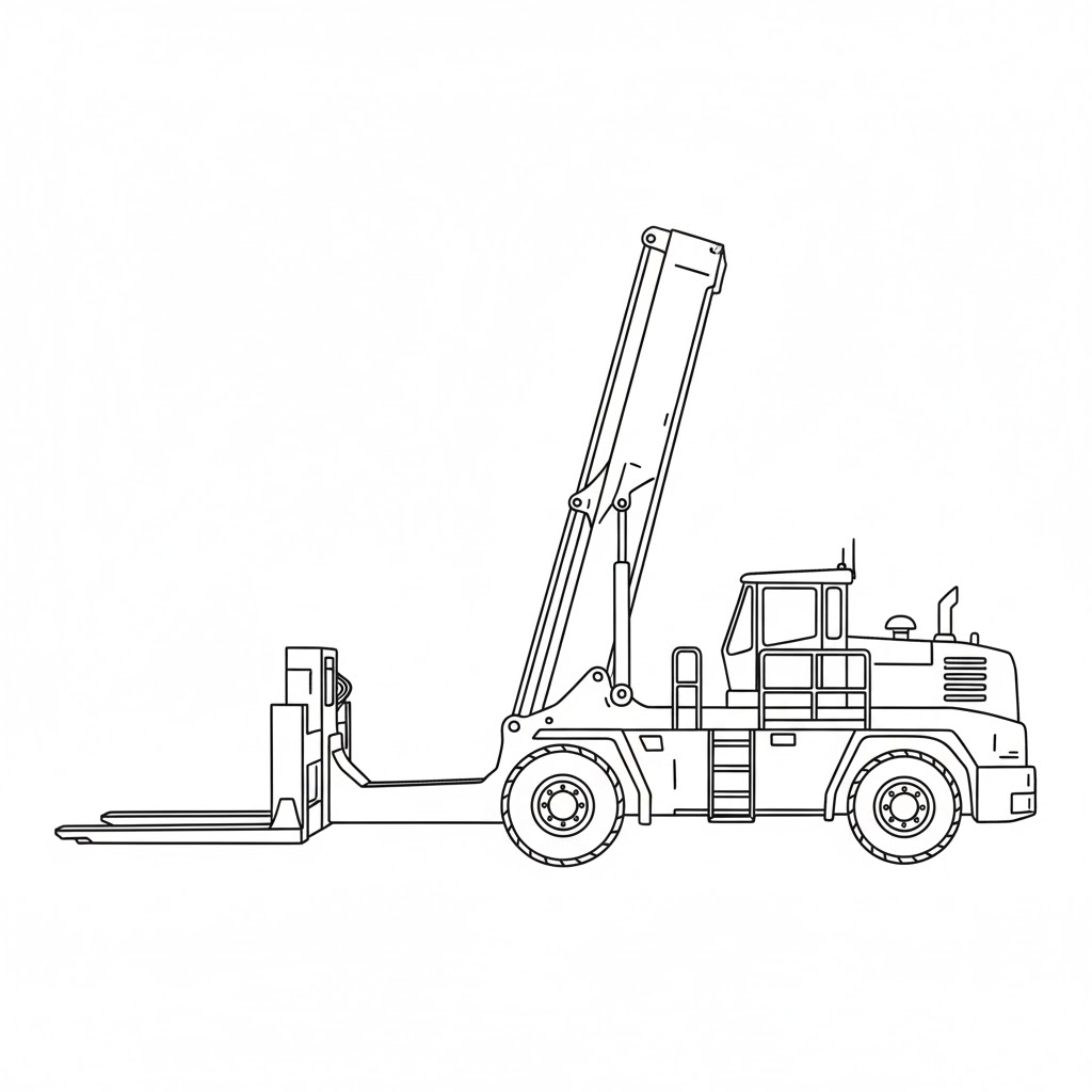 Harbor Container Loader with Fork Lift Arms drawing idea