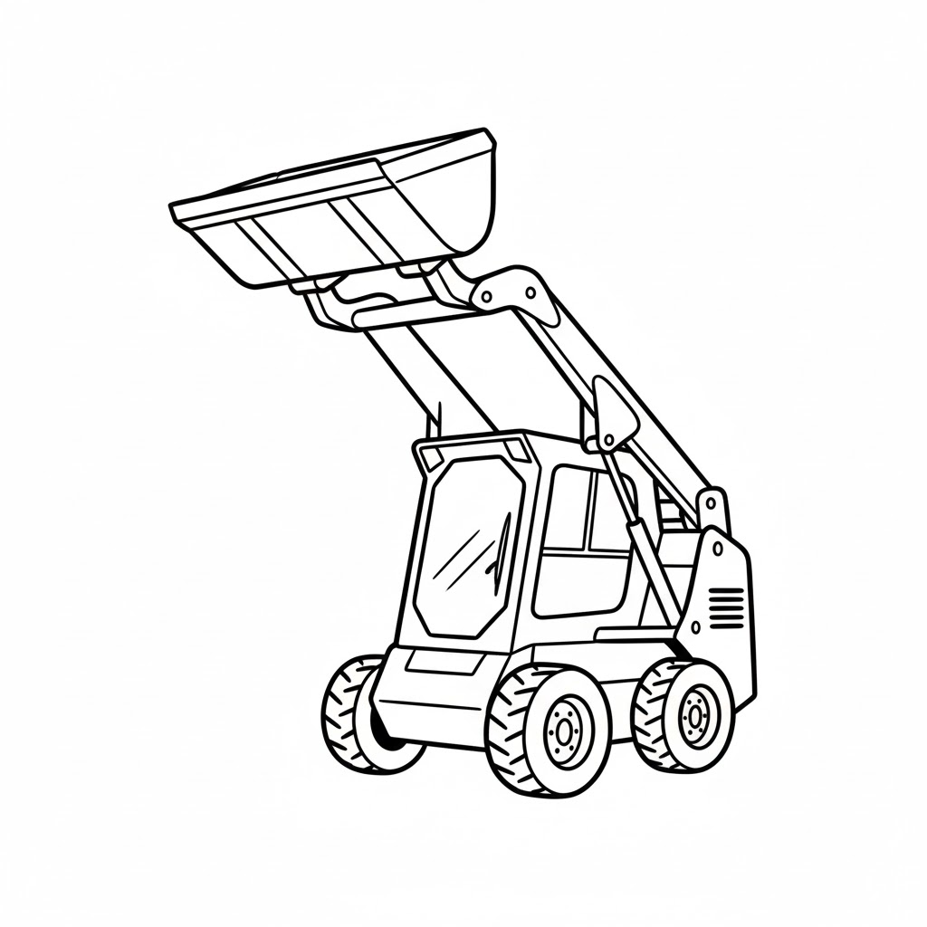 Skid-Steer Loader with Bucket Raised drawing idea