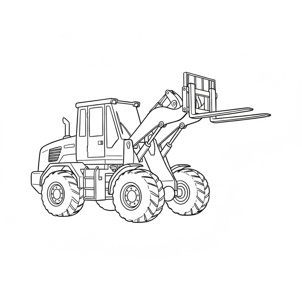 Industrial Loader with Fork Attachment drawing idea