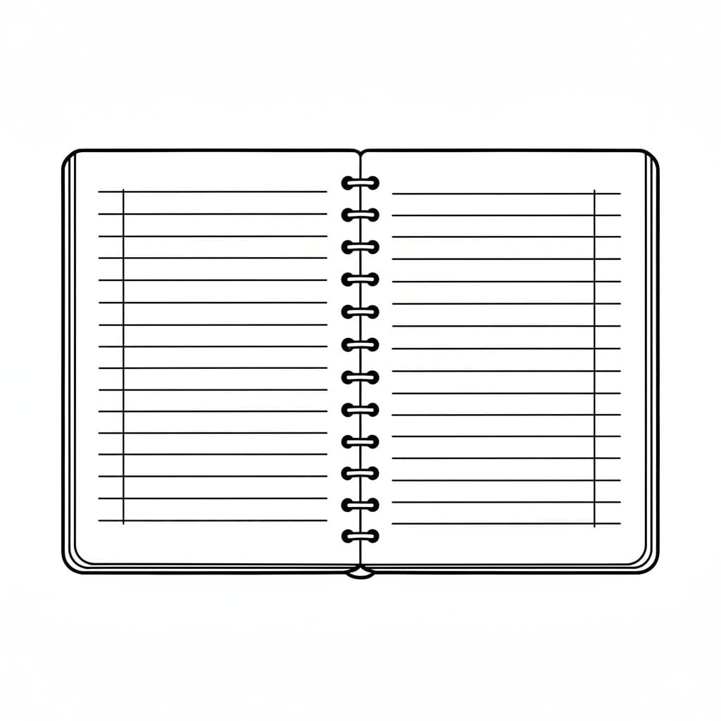 Notebook with Page Lines Visible drawing idea